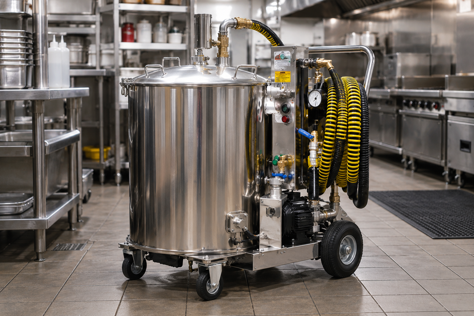 Portable indoor grease pumping unit