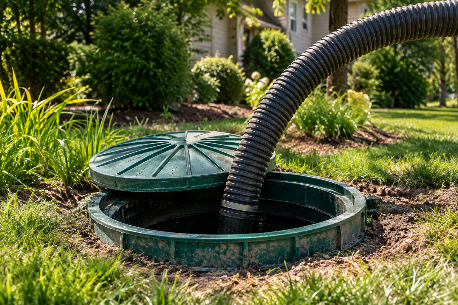Septic tank being pumped